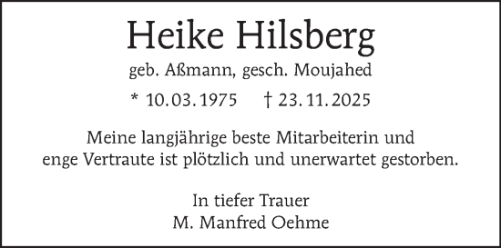 Traueranzeige von Heike Hilsberg von Tagesspiegel