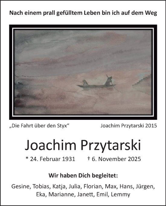 Traueranzeige von Joachim Przytarski von Tagesspiegel