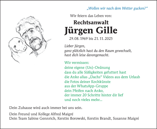 Traueranzeige von Jürgen Gille von Tagesspiegel