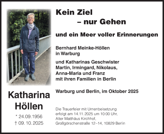 Traueranzeige von Katharina Höllen von Tagesspiegel