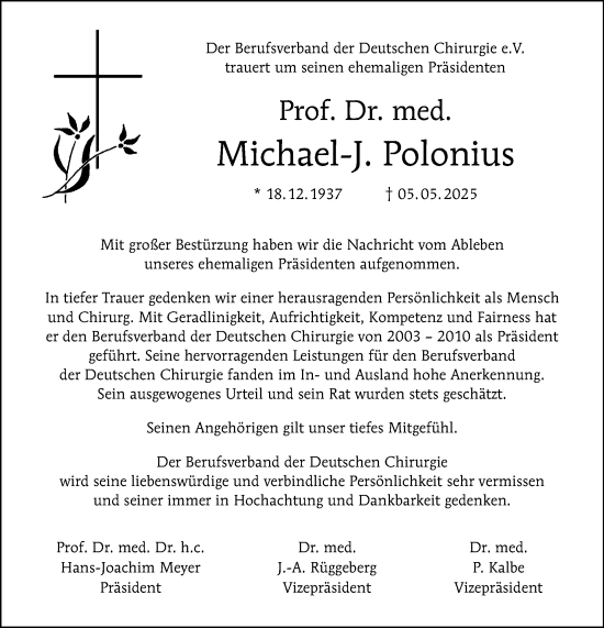 Traueranzeige von Michael-J. Polonius von Tagesspiegel