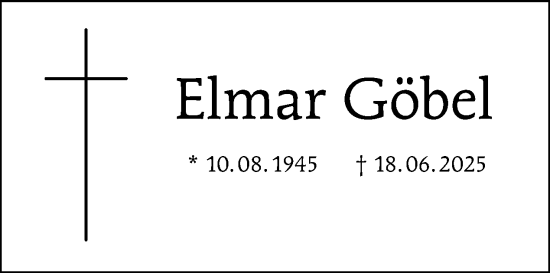 Traueranzeige von Elmar Göbel von Tagesspiegel