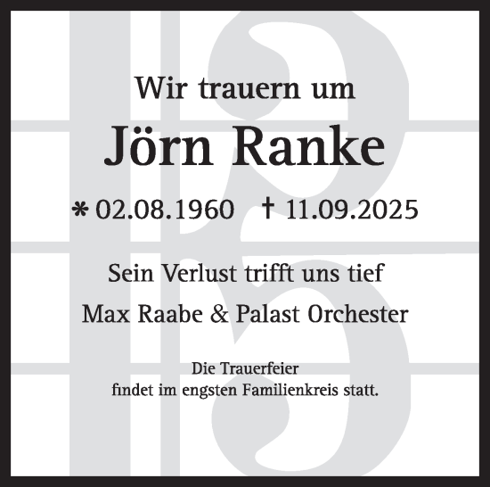 Traueranzeige von Jörn Ranke von Tagesspiegel