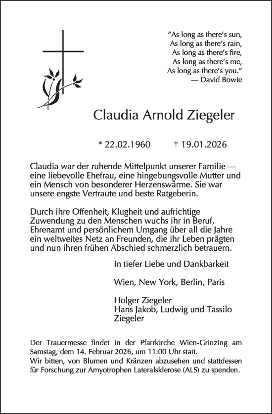 Traueranzeige von Claudia Ziegeler von Tagesspiegel